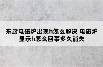 东厨电磁炉出现h怎么解决 电磁炉显示h怎么回事多久消失